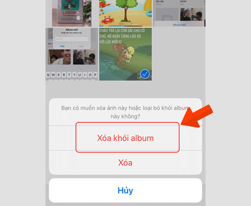 Chọn Xóa khỏi album